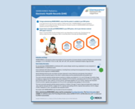 Image of Instructions for Adding VAXNEUVANCE® (Pneumococcal 15-valent Conjugate Vaccine) to Your Electronic Health Record (EHR) System